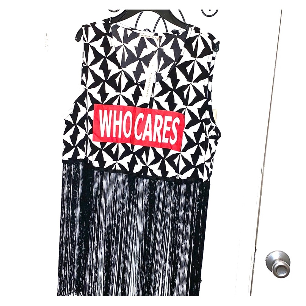 Mustard Seed “Who Cares” fringed tank top!